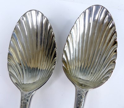 Lot 2088 - A pair of George III silver serving spoons,...