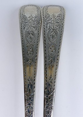 Lot 2088 - A pair of George III silver serving spoons,...