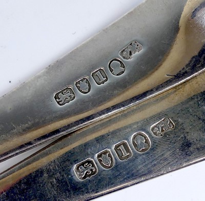 Lot 2088 - A pair of George III silver serving spoons,...