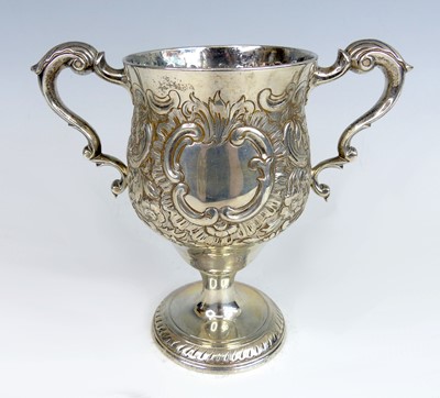 Lot 2165 - A George III Irish silver pedestal twin...