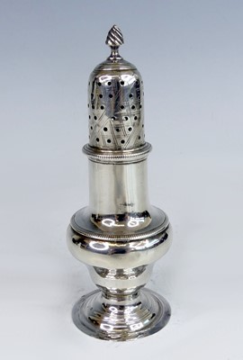 Lot 2150 - A George III silver pedestal lighthouse sugar...