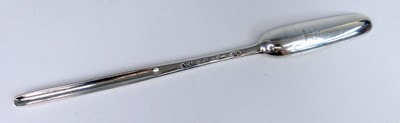 Lot 2076 - A George I silver double-ended marrow scoop,...