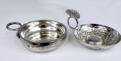 Lot 2185 - A Napoleonic era French silver taste de vin,...