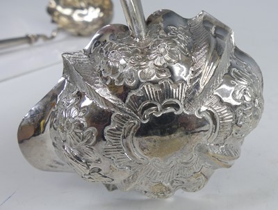 Lot 2075 - Three Georgian silver bowled and turned wooden...