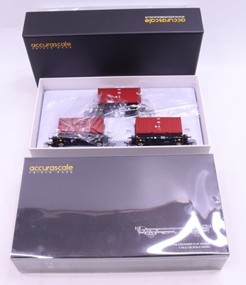 Lot 548 - Two Accurascale 00 gauge PFA container wagons...