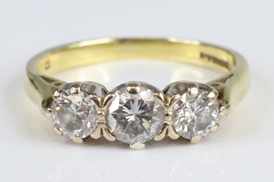 Lot 2717 - An 18ct yellow and white gold diamond...