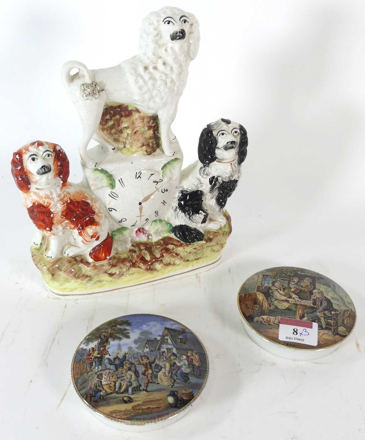 Lot 8 - A pair of Victorian prattware pot lids, one...