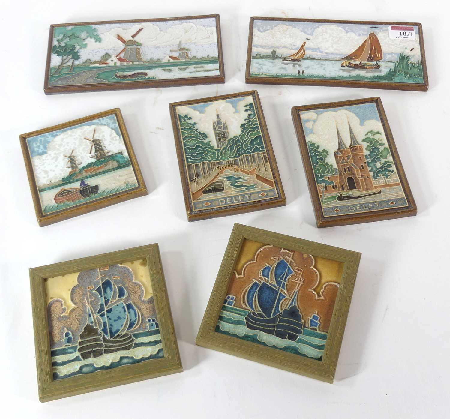 Lot 10 - A collection of Delft porcelain tiles (7)