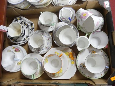 Lot 48 - Two trays of ceramics, to include cups,...