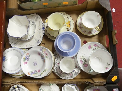 Lot 48 - Two trays of ceramics, to include cups,...