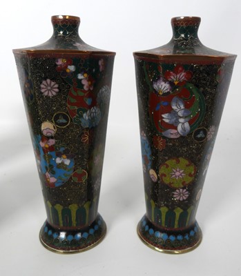 Lot 49 - A box of cloisonne wares, to include a pair of...