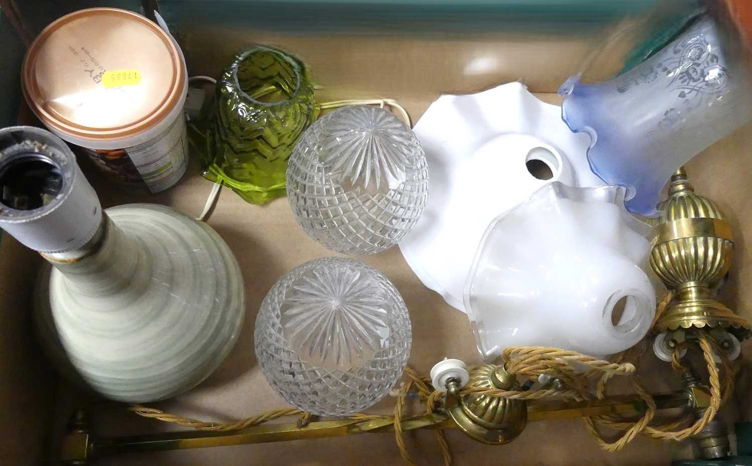 Lot 51 - A collection of lighting, to include brass...