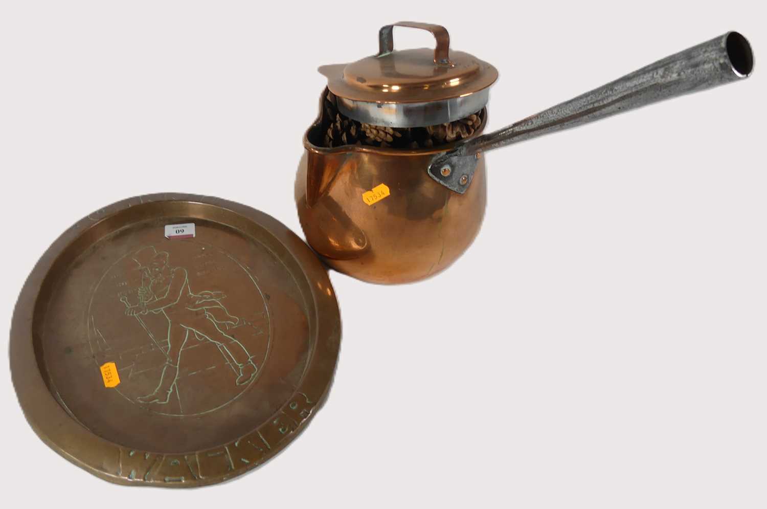 Lot 60 - A copper Johnnie Walker advertising tray;...