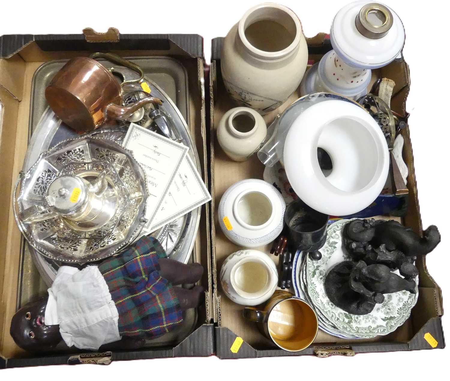 Lot 63 - Two boxes of miscellaneous items, to include a...