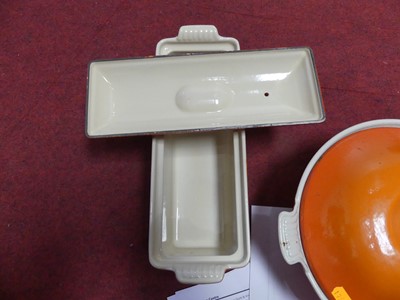 Lot 68 - A collection of Le Creuset burnt orange wares,...