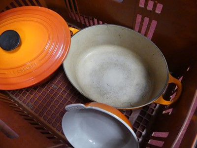 Lot 68 - A collection of Le Creuset burnt orange wares,...