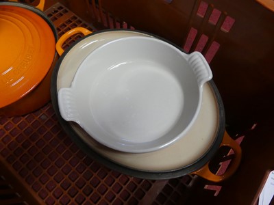 Lot 68 - A collection of Le Creuset burnt orange wares,...