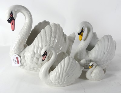 Lot 90 - A group of Dartmouth Devon swan figures, the...