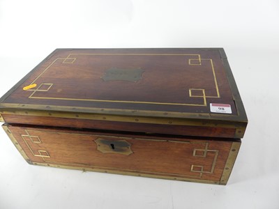 Lot 98 - A 19th century brass banded walnut writing...