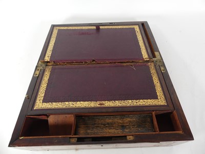 Lot 98 - A 19th century brass banded walnut writing...