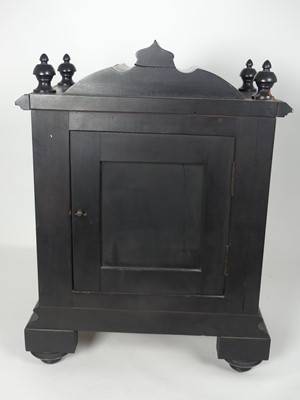 Lot 109 - An Aesthetic Movement ebonised mantel clock, h....