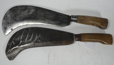 Lot 101 - Two vintage bill hooks, one marked ARF Parks &...