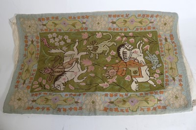 Lot 118 - A hand-embroidered tapestry, depicting a...