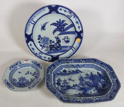 Lot 120 - A Qing Dynasty Chinese porcelain blue and...