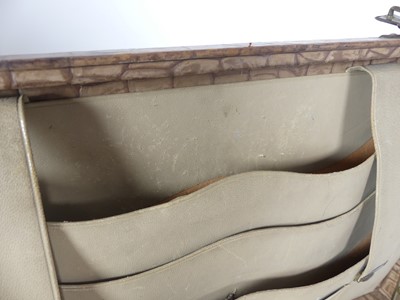 Lot 126 - A crocodile skin writing case, w.35cm