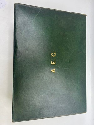 Lot 111 - A green leather travel trunk marked Asprey...