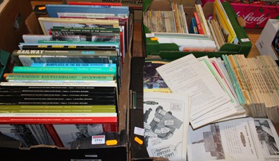 Lot 1516 - Three boxes of railway hardback books, to...