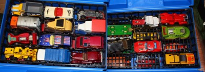 Lot 1570 - Two Matchbox  carry cases containing a...