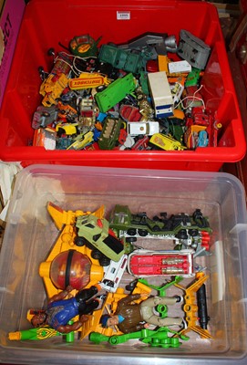 Lot 1595 - Two boxes of mixed playworn diecast