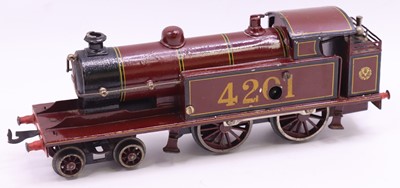 Lot 150 - Bing 0 gauge 4-4-0 clockwork tank loco in LMS...