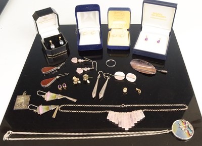 Lot 328 - A collection of modern earrings, to include a...