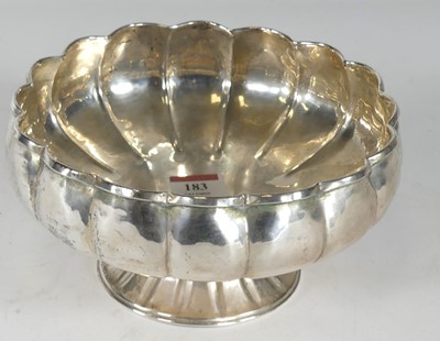 Lot 183 - A continental white metal pedestal bowl, with...