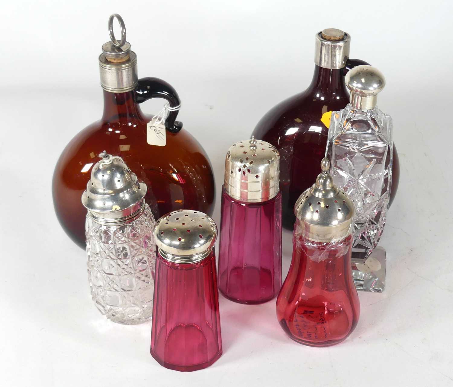 Lot 189 - A collection of silver topped glassware, to...