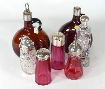 Lot 189 - A collection of silver topped glassware, to...