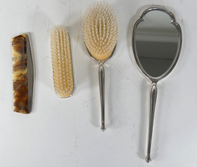 Lot 193 - A collection of silver backed vanity wares, to...
