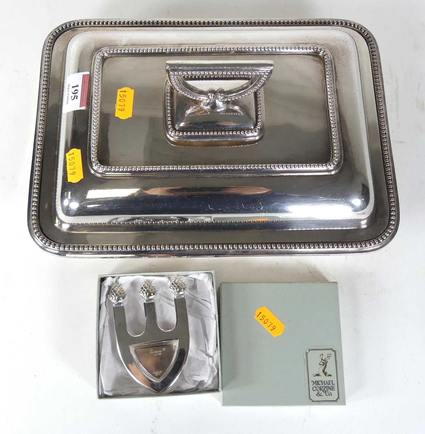 Lot 195 - A silver plated tureen by R&R, Sheffield;...