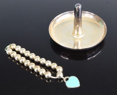 Lot 341 - A Tiffany & Co silver beaded ball bracelet,...