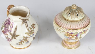 Lot 173 - A Royal Worcester blush ivory and gold gilt...