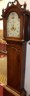 Lot 1151 - A circa 1800 provincial oak long case clock,...