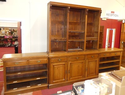 Lot 1188 - An extremely large circa 1900 oak library...