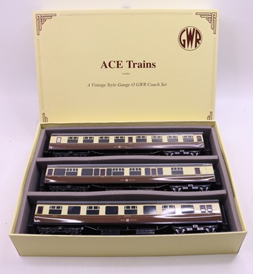 Lot 178 - ACE trains 0 gauge coarse scale GWR 3 car set,...