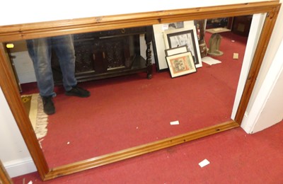 Lot 1155 - A modern stained pine framed large rectangular...