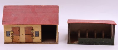 Lot 1658 - Hugar For Britains 2 wooden painted buildings...
