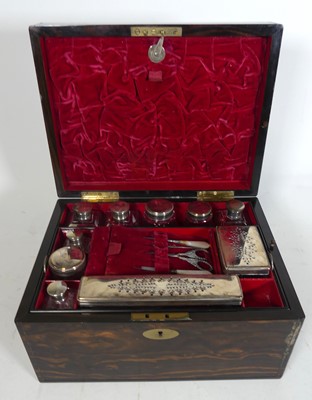 Lot 400 - A Victorian coromandel fitted vanity case with...