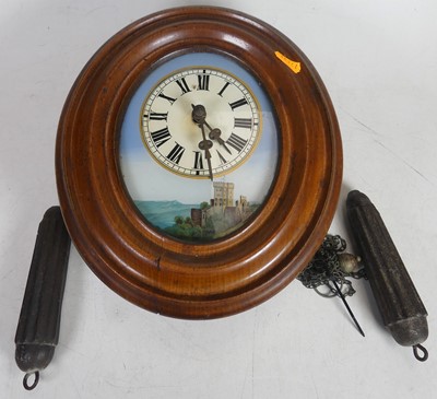 Lot 531 - An enamelled dial wall clock, having gilded...