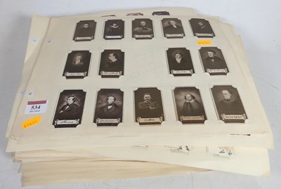 Lot 534 - A large collection of cigarette card pages...